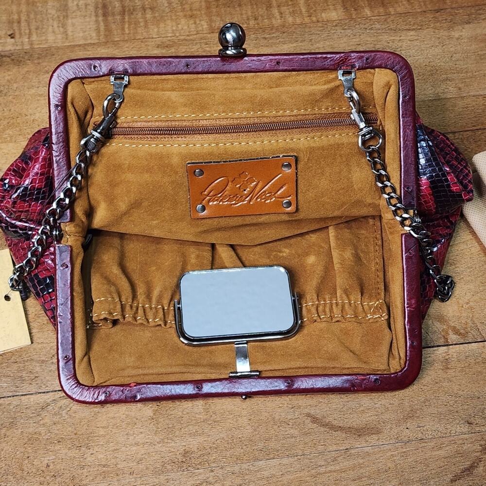 Patricia Nash Red Python Snake Ealing Frame Clutc… - image 4